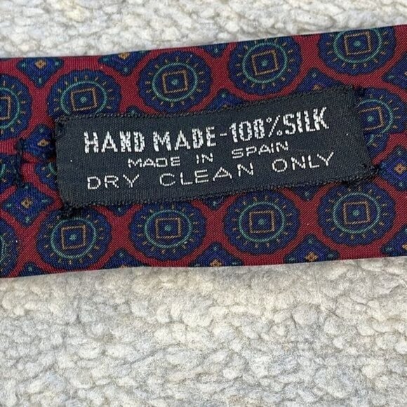 Ungaro Paris Handmade in Spain Silk Neck Tie Business Formal Party Geometric - Picture 6 of 10